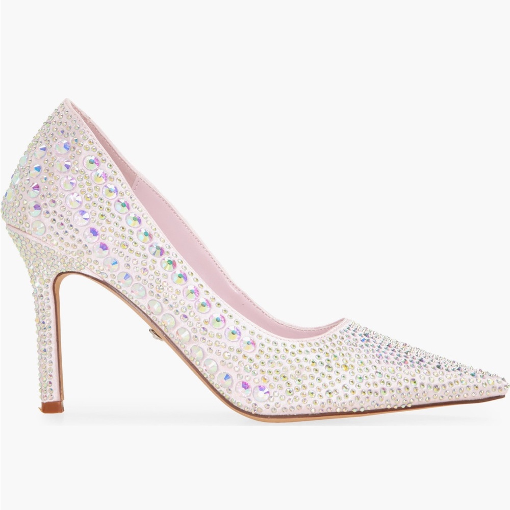 White Rhinestone Stiletto Heels for Special Occasions